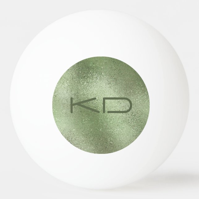 Shimmering light green iridescent texture ping pong ball (Front)