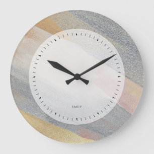 Shimmering look brushstrokes large clock