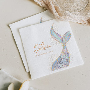 Shimmering Mermaid Tail Birthday Napkin