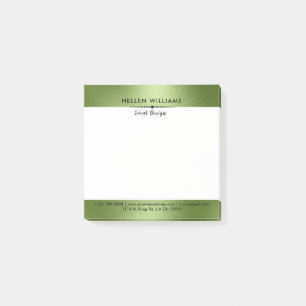 Shimmering Minimalistic Modern Green Background Post-it Notes