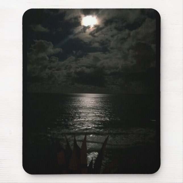 Shimmering Moon Light Reflecting On The Ocean Mouse Pad (Front)