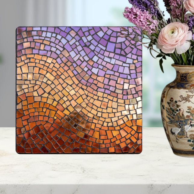 Shimmering Mosaic Gradient Sunset Disco Ceramic Tile (Creator Uploaded)