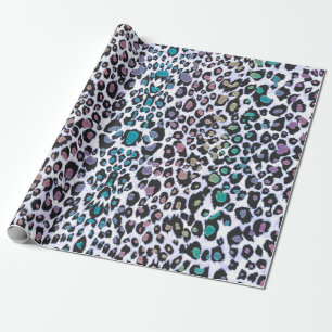 Shimmering Multicolored Leopard Print Wrapping Paper