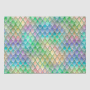 Shimmering Pastel Rainbow & Glitter Dragon Scales Tissue Paper