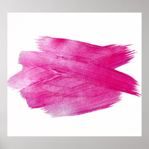 Shimmering Pink Foil: Watercolor Abstract Poster