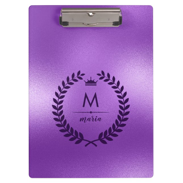 Shimmering Purple Background With Laurel Wreath Clipboard (Front)