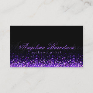 Shimmering Purple Makeup Artist Damask Black Card