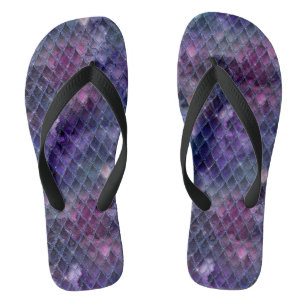 Shimmering Purple Ombre & Glitter Dragon Scales Thongs