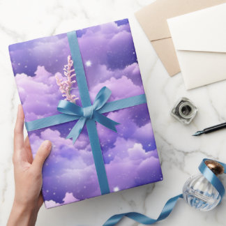 Shimmering purple sky pattern wrapping paper