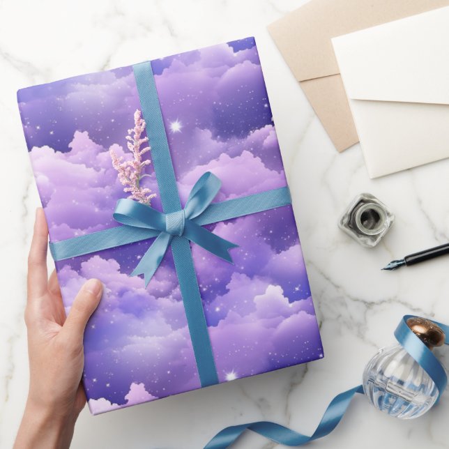 Shimmering purple sky pattern wrapping paper (Gifting)