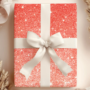 Shimmering Red Ombre Glitter Wrapping Paper