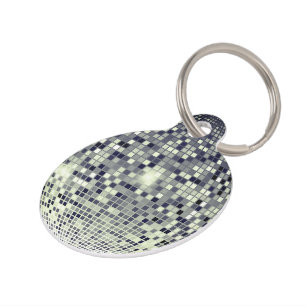 Shimmering Retro Disco Ball Pet ID Tag