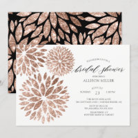 Shimmering Rose Gold Dahlias Bridal Shower