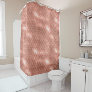 Shimmering Rose Gold Glitter Dragon Scales Shower Curtain