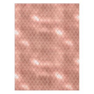 Shimmering Rose Gold Glitter Dragon Scales Tablecloth