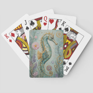 Shimmering Seahorse Sanctuary Playing Cards