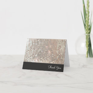 Shimmering Sequins Thank You  Note Card