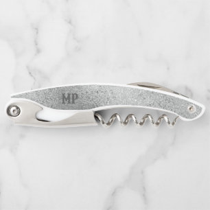 Shimmering silver grey iridescent texture corkscrew