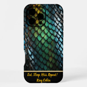 Shimmering snakeskin glows with colours iPhone 16 pro max case