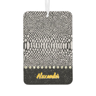 Shimmering snakeskin print design car air freshener
