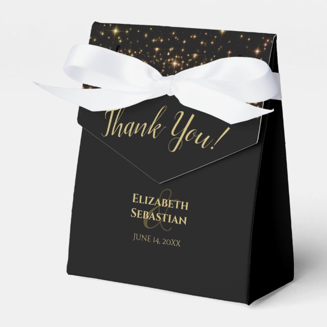 Shimmering Stars Wedding Thank You Favour Box (Front Side)