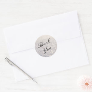 Shimmering Sunlit Snow Custom Thank You Stickers