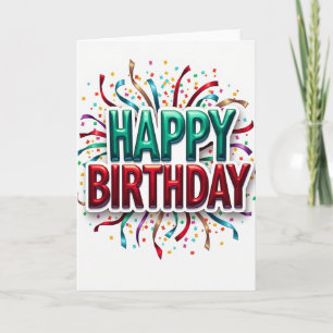 Shimmering Teal Birthday Card
