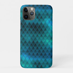 Shimmering Teal & Glitter Dragon Scales iPhone 11 Pro Case