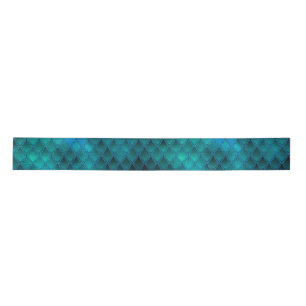 Shimmering Teal & Glitter Dragon Scales Satin Ribbon
