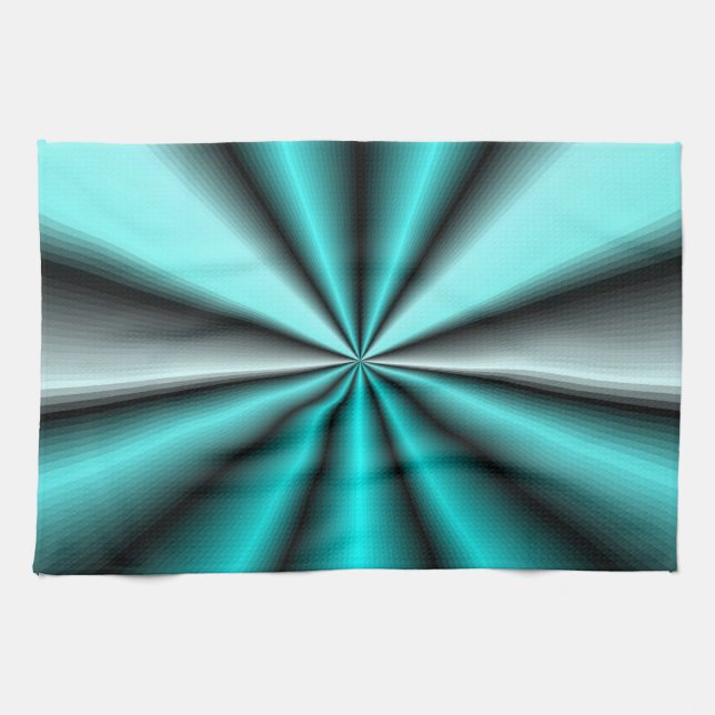 Shimmering Teal Satin Tea Towel (Horizontal)