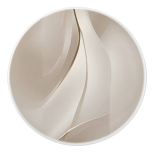 "Shimmering Tranquillity" Beige Abstract Art Ceramic Knob
