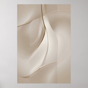 "Shimmering Tranquillity"   Beige Abstract Art Poster