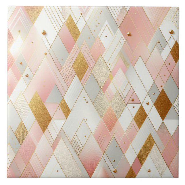 Shimmering Triangle Spectra Ceramic Tile (Front)