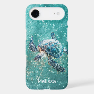 Shimmering Turquoise Sea Turtle Coastal