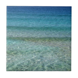 Shimmering Water Green and Blue Ceramic Tile