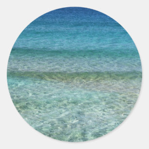 Shimmering Water Green and Blue Classic Round Sticker