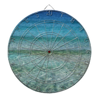 Shimmering Water Green and Blue Dartboard
