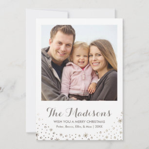 Shimmering Wishes Gold Foil Photo Christmas Card
