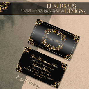 Shimmery Black Gold Decor Impressive and Luxurious Business Card