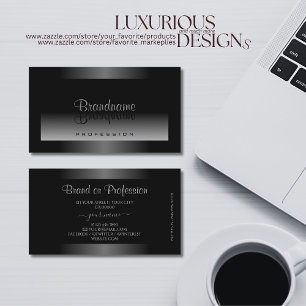 Shimmery Black Grey and White Gradient Modern Business Card