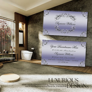 Shimmery Blue Silver Decor Sumptuous and Luxurious Business Card