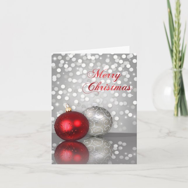 Shimmery Christmas Ornaments - Greeting Card (Front)