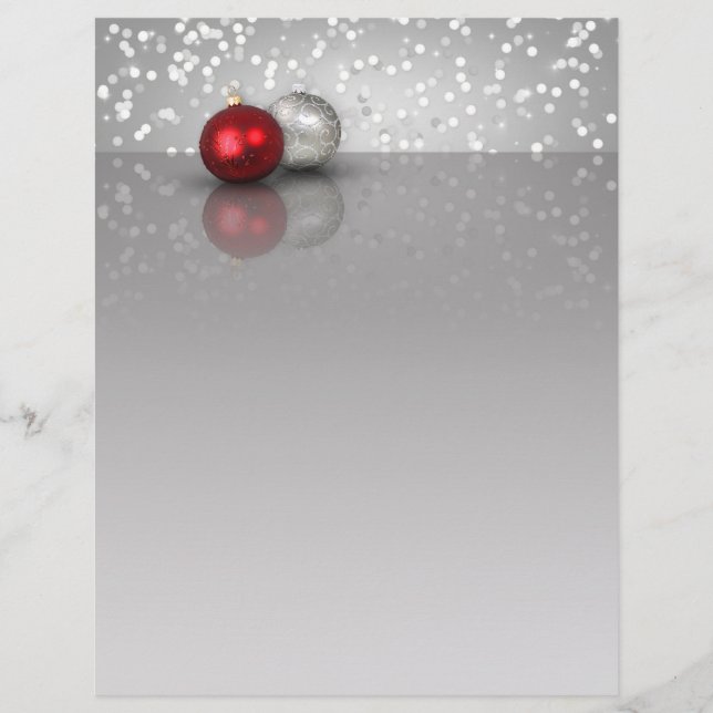 Shimmery Christmas Ornaments - Letterhead (Front)