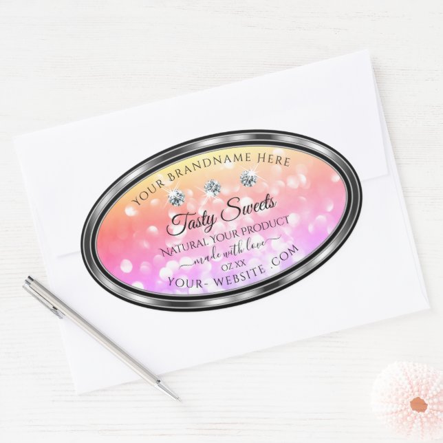 Shimmery Colourful Glitter Product Labels Diamonds (Envelope)