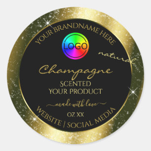 Shimmery Gold Glitter Frame Product Label and Logo