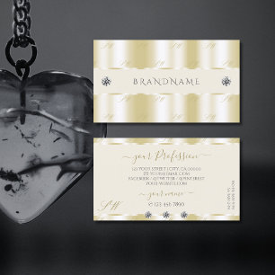 Shimmery Gold Sparkle Diamonds Initials Luxurious Business Card