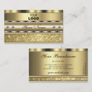 Shimmery Gold Sparkling Glitter Add Logo Luxurious Business Card