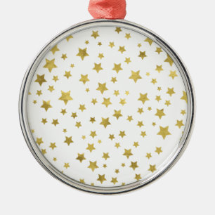 Shimmery Goldstars Golden Star Pattern Metal Tree Decoration