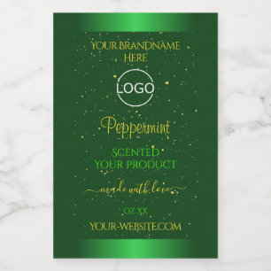 Shimmery Green Product Label Soft Glitter Add Logo