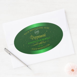 Shimmery Green Product Label Soft Glitter Add Logo